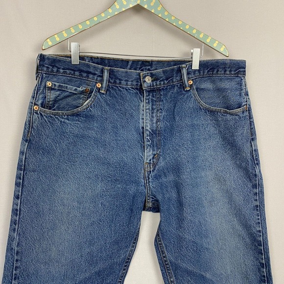 Levis 505 Regular Fit Mens 40x30 Straight Leg Jeans Blue Medium Wash 505 0216 - Picture 4 of 16
